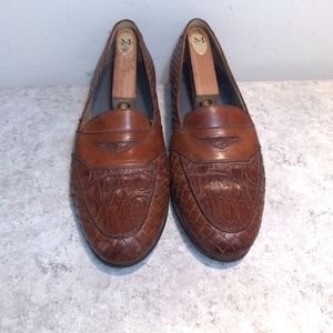 Mezlan Genuine Crocodile Strap Loafers Dress Shoes